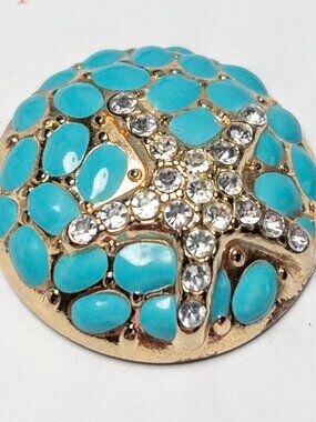 Lindsay Phillips Interchangeable Snaps Cynthia One Size Rhinestone Starfish Aqua